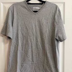 Calvin Klein Gray V-Neck Short Sleeve Tee